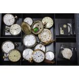A GROUP OF SILVER POCKET WATCHES together with further various pocket watches