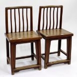 A PAIR OF CHINESE ALTER STYLE CHAIRS, 80cm high (2)