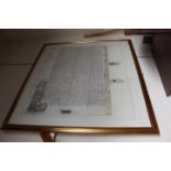 A QUEEN ANNE INDENTURE relating to East Ilsley, framed and glazed
