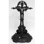 A VICTORIAN CAST IRON STICK STAND, 67cm in height