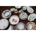 A SMALL QUANTITY OF VARIOUS PORCELAIN ITEMS to include Herend porcelain, baskets, rabbits, a group