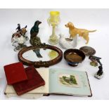 A SELECTION OF CERAMICS including Beswick, figures, birds and dogs, Prattware pot lids, crimped