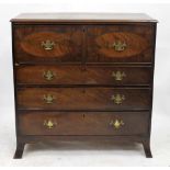 A GEORGE III MAHOGANY SECRETAIRE CHEST, a secretaire drawer with fitted interior over three long