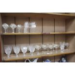 A SELECTION OF PALL MALL CUT CHAMPAGNE GLASSES, Thomas Webb cut crystal drinking glasses and a set