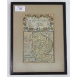 EMMANUEL BOWEN Antiquarian map titled 'The Road from Nottingham to Grimsby in Lincolnshire', plate