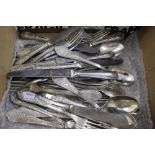 A SELECTION OF 800 GRADE MARKED CUTLERY including a serving set