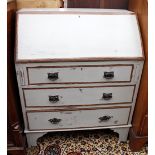 AN EDWARDIAN BUREAU, later painted in Annie Sloan chalk paint, 75cm wide