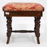 A MARSDENS PATENT VICTORIAN PIANO STOOL, serial number 5910, 47cm high smallest measurement