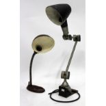 TWO VINTAGE BRITISH ANGLE POISE LAMPS, the smallest measuring approximately 48cm high (2)
