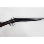 A BELGIUM .410 SIDE BY SIDE HAMMER ACTION SHOTGUN serial No. 9212, the barrels 71.7cm long, the