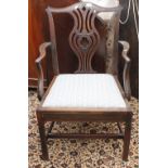 NINE MISCELLANEOUS 19TH CENTURY DINING CHAIRS including two carvers