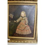 HELEN CUMMINGS 'Apres-Velasques' oil on canvas of a young girl, signed lower left corner, dated