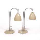 ROBERT DUDLEY BEST (1892 - 1984) pair of Bestlite 'BL1' table lamps, chrome with buff shade and