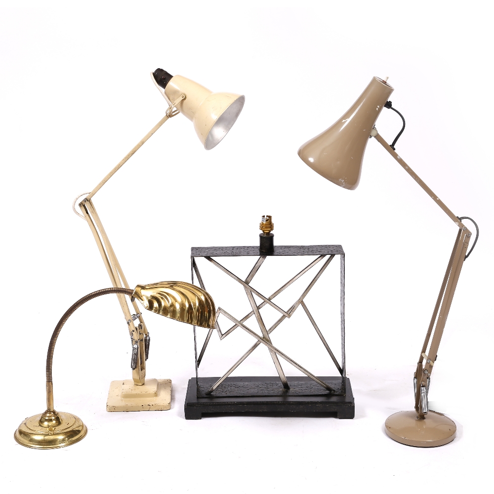 TWO ENAMEL ANGLEPOISE TABLE LAMPS and two other table lamps (4)