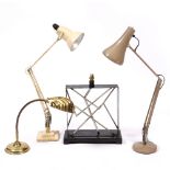 TWO ENAMEL ANGLEPOISE TABLE LAMPS and two other table lamps (4)