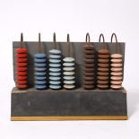 20TH CENTURY SCHOOL 'Abacus', painted wood and iron, 51.5cm long x 21cm deep x 37cm high