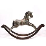 A VICTORIAN PAINTED ROCKING HORSE approximately 176cm long x 115cm high