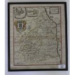 AN ANTIQUARIAN MAP of Northumberland with the Isles of Palm with later hand colouring by Blome 31.