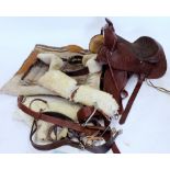 AN AMERICAN SADDLERY WESTERN HORSE SADDLE number 3780494, with accessories