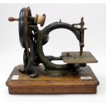 A WILCOX & GIBBS SEWING MACHINE COMPANY OF NEW YORK ANTIQUE SEWING MACHINE 32cm x 30cm high