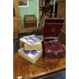 A GROUP OF LONDON MAGAZINES AND A GRAMOPHONE with a box of records