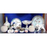 A SELECTION OF CHINA AND CERAMICS including Royal Copenhagen rabbits, a 19th century Berlin