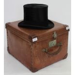 AN ANDRE & CO HATTERS OF PICCADILLY SILK TOP HAT in a case, monogrammed RGS, 37cm x 40cm