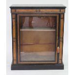 A VICTORIAN BURR WALNUT PIER CABINET with velvet lined interior, 82cm x 97cm x 32cm