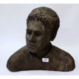 A 20TH CENTURY POTTERY BUST OF A BEARDED MAN unsigned, approximately 35cm high