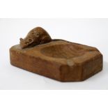 A ROBERT THOMPSON MOUSEMAN KILBURN LIGHT OAK ASHTRAY / PIN DISH 10cm x 7cm