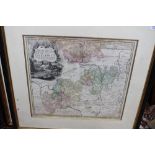 TWO ANTIQUE HAND COLOURED MAPS one of 'Vogtlandiae', together with a further map of Palestine and