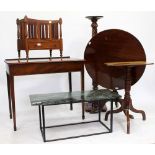 A SMALL QUANTITY OF OCCASIONAL FURNITURE consisting of a mahogany side table, a reproduction