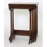 A NEST OF FOUR MAHOGANY TABLES (QUARTETTO) 53cm x 68cm x 36cm (largest table)