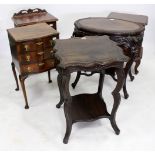 MISCELLANEOUS FURNITURE to include a stained and carved pine oval centre table, with cabriole