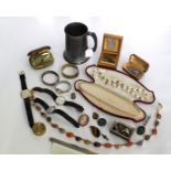 A COLLECTION OF ASSORTED COSTUME JEWELLERY, CUFFLINKS AND WATCHES to include simulated pearls,