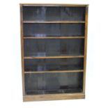 A 19TH CENTURY ROSEWOOD OPEN BOOKCASE 101cm x 151cm x 21cm