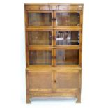AN EARLY TO MID 20TH CENTURY OAK GLOBE WERNICKE STYLE BOOKCASE 90cm wide x 162cm high