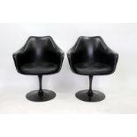 EERO SAARINEN FOR KNOLLE STYLE 'TULIP' CHAIRS A set of six in black, 67cm wide (6)