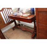 A VICTORIAN MAHOGANY SIDE TABLE 112cm wide