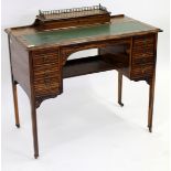 A VICTORIAN COROMANDEL LADIES WRITING DESK with low superstructure, green leather inset top and a