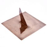 A GEORGE III COPPER SUNDIAL PLATE by John Brebner, dated 1821 with engraved Arabic numerals, the