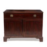 A GEORGE III MAHOGANY GENTLEMAN'S WRITING CHEST in the manner of Gillows, the top drawer with fitted