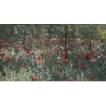 19TH / 20TH CENTURY ENGLISH SCHOOL A field of poppies among woodland trees, oil on canvas,