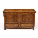 AN EARLY 19TH CENTURY, POSSIBLY AMERICAN MULE CHEST with panelled front and sides and with