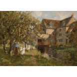 WILLIAM MACBRIDE (1856 - 1913) 'Behind the Mill, Duddington, Northamptonshire', oil on canvas,