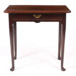 A GEORGE III RED WALNUT SIDE TABLE possibly of Irish origin, with re-entrant front corners, single