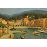 GODWIN BENNETT (1888 - 1950) Italian Riviera, oil on canvas, signed lower right, 49.5cm x 74.5cm