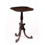 A REGENCY FAUX ROSEWOOD PAINTED WINE TABLE the top with canted corners, the table with gilt line