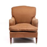 A HOWARD AND SONS LIMITED UPHOLSTERED ARMCHAIR 75cm wide at the arms x 90cm deep x 80cm high at