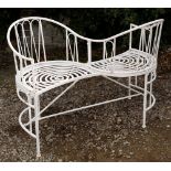 A WHITE PAINTED LOVE SEAT 112cm wide x 81cm high